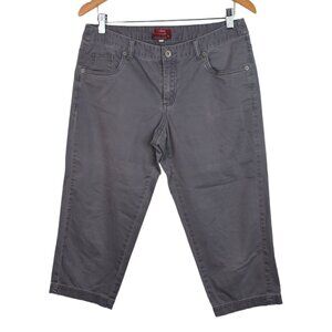 Merona Capris 8 Womens Gray Shorts Stretch Fit 3 Cotton Blend Casual